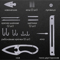 Карта для выживания 17в1 многофункциональная рыболовная, нержавеющая сталь