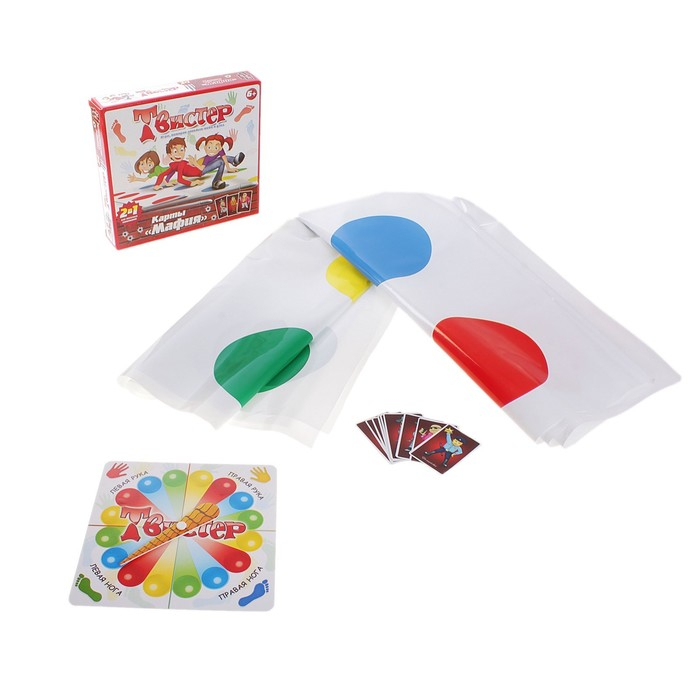 Игра 2 в 1 «Твистер» + карты «Мафия» Игра 2 в 1 «Твистер» + карты «Мафия»