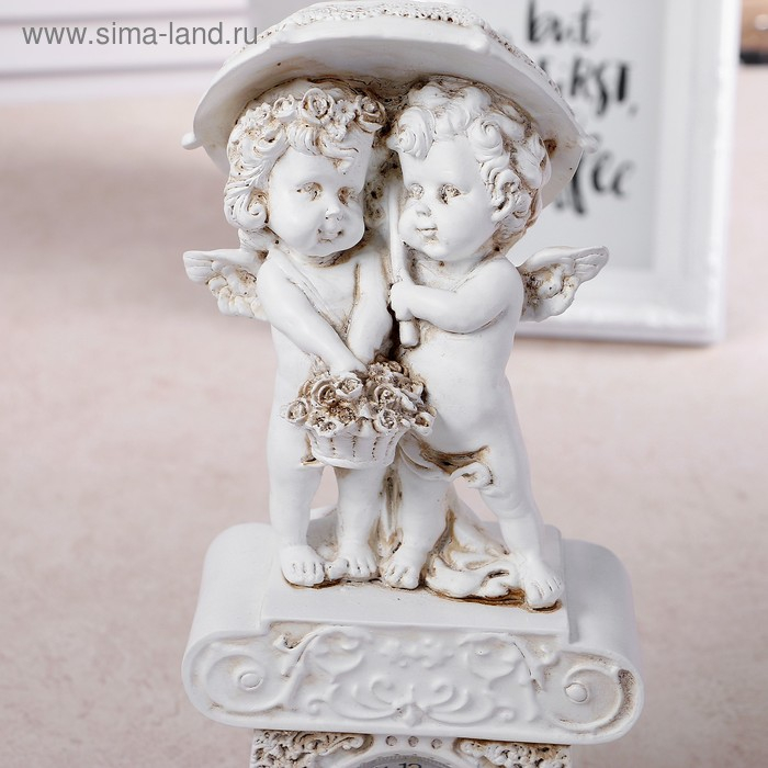 Часы настольные интерьерные каминные Часы настольные интерьерные каминные "Ангелы под зонтом", h-26 см 3940748