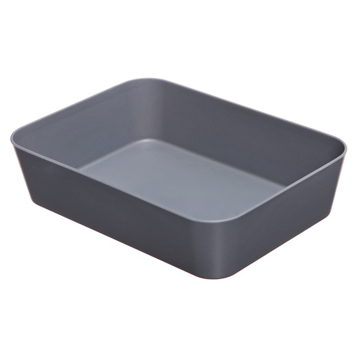 Лоток для канцелярских принадлежностей Стамм, 13 х 17.8 х 4,4 см, пластиковый, серый