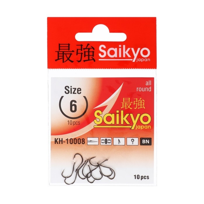 Крючки Saikyo KH-10008 Idumezina BN № 6, 10 шт Крючки Saikyo KH-10008 Idumezina BN № 6, 10 шт