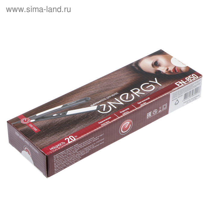 Выпрямитель ENERGY EN-850, 20 Вт, керамическое покрытие, 22х85 мм, до 220°С, черный Выпрямитель ENERGY EN-850, 20 Вт, керамическое покрытие, 22х85 мм, до 220°С, черный