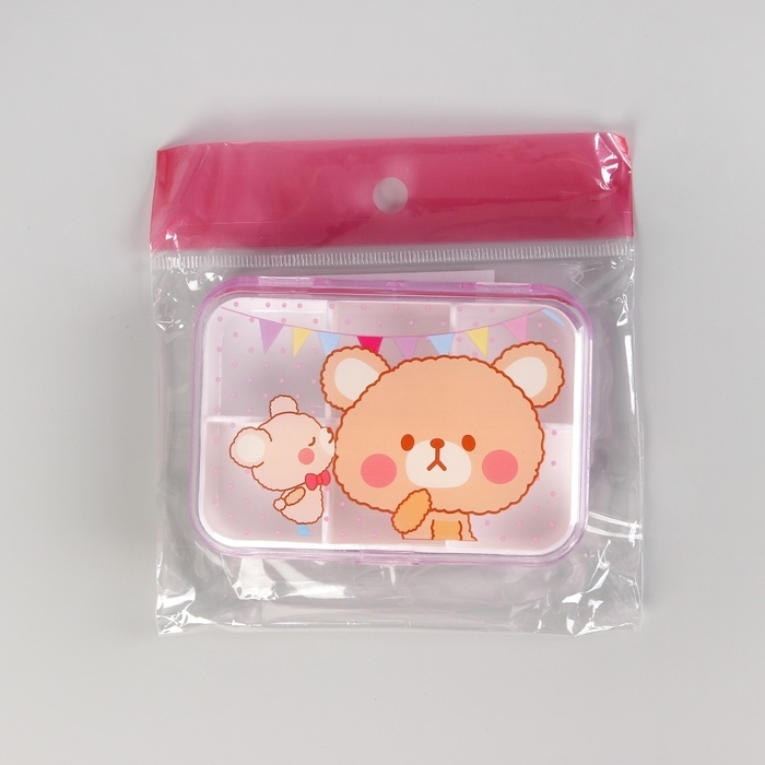 Таблетница «Милашки», 6 секций, 9,2 см х 6,2 см х 2 см, цвет МИКС Таблетница «Милашки», 6 секций, 9,2 см х 6,2 см х 2 см, цвет МИКС