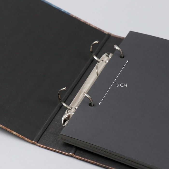 Фотоальбом 25 листов (наклейки+кольца) Фотоальбом 25 листов (наклейки+кольца) "Текстура дерево и камень" 19х27х3 см