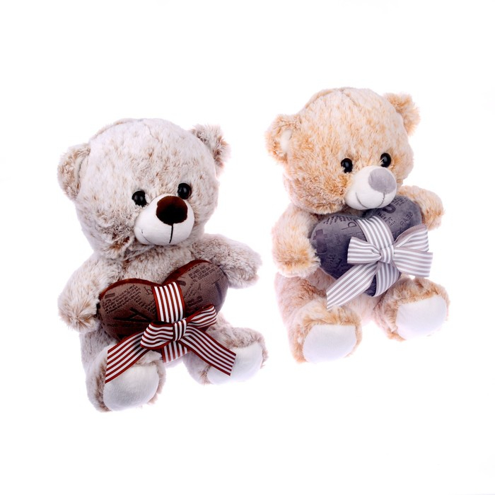 Мягкая игрушка «Мишка с сердцем», 25 см, цвета МИКС