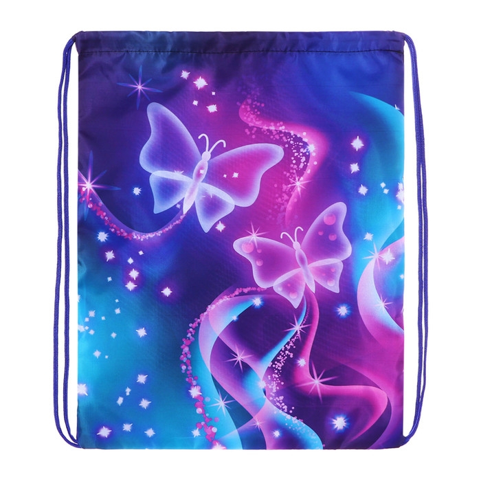 Мешок для обуви 420 х 340 мм, Calligrata МСО-5С, (мягкий полиэстер, плотность 210D),  Мешок для обуви 420 х 340 мм, Calligrata МСО-5С, (мягкий полиэстер, плотность 210D), "Бабочки"