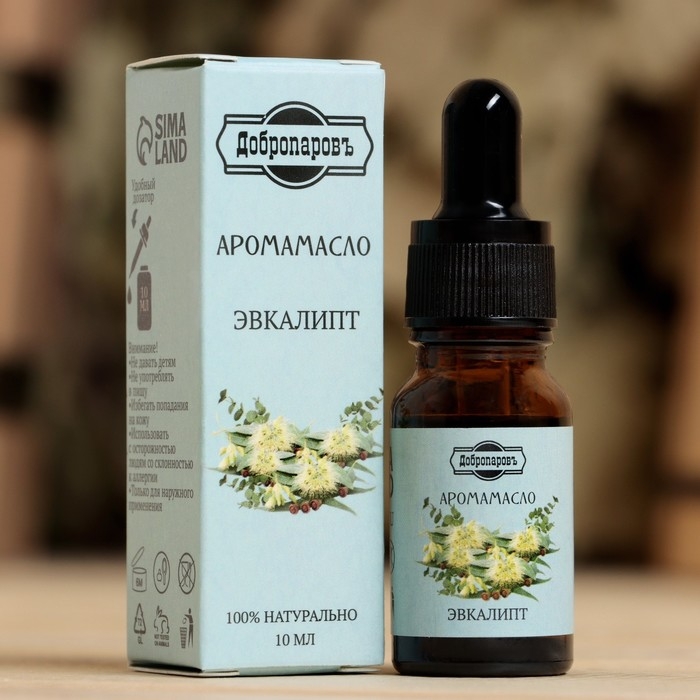 Эфирное масло Эфирное масло "Эвкалипт", удобный дозатор, 10мл, "Добропаровъ"