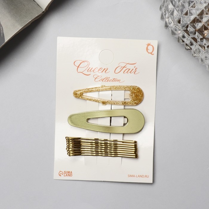 Невидимка для волос «Адель» (набор 10 шт) 5 см, золото Невидимка для волос «Адель» (набор 10 шт) 5 см, золото