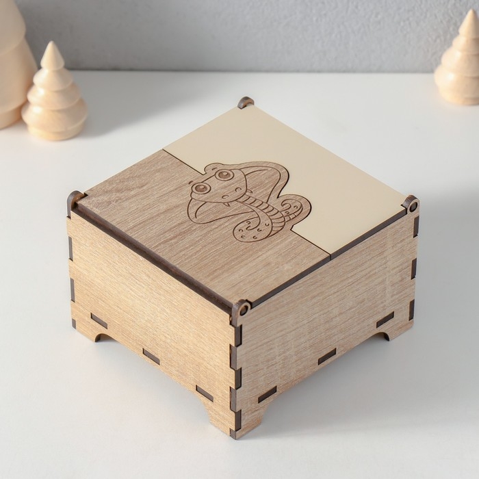 Шкатулка комбинированная  Шкатулка комбинированная "Маленькая змея" 10,5х10х7 см