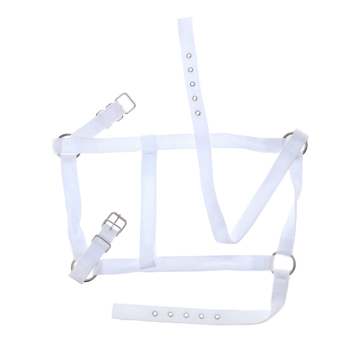 Недоуздок из нейлона, регулируемый размер, белый Недоуздок из нейлона, регулируемый размер, белый