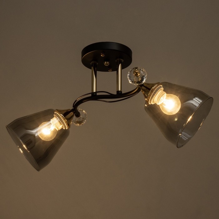 Люстра Люстра "Клео" 2хЕ27 40Вт черный 50х22х24см BayerLux