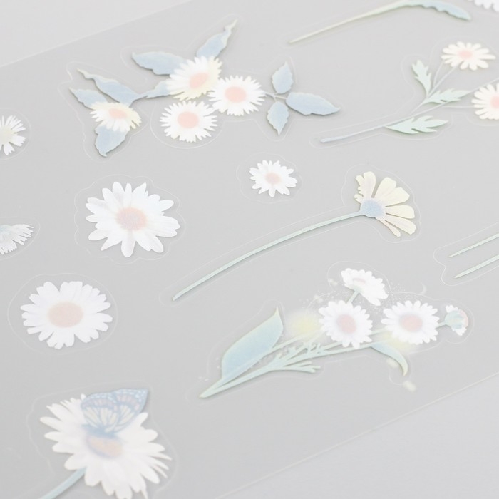 Наклейки пластик Наклейки пластик "Ромашки" набор 6 листов 10х18 см