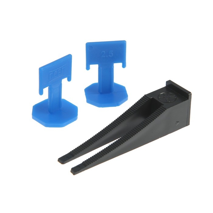 Система выравнивания плитки ЛОМ, 1 л, Зажим 2.5 мм + Клин (50 шт./50 шт.), ведро Система выравнивания плитки ЛОМ, 1 л, Зажим 2.5 мм + Клин (50 шт./50 шт.), ведро