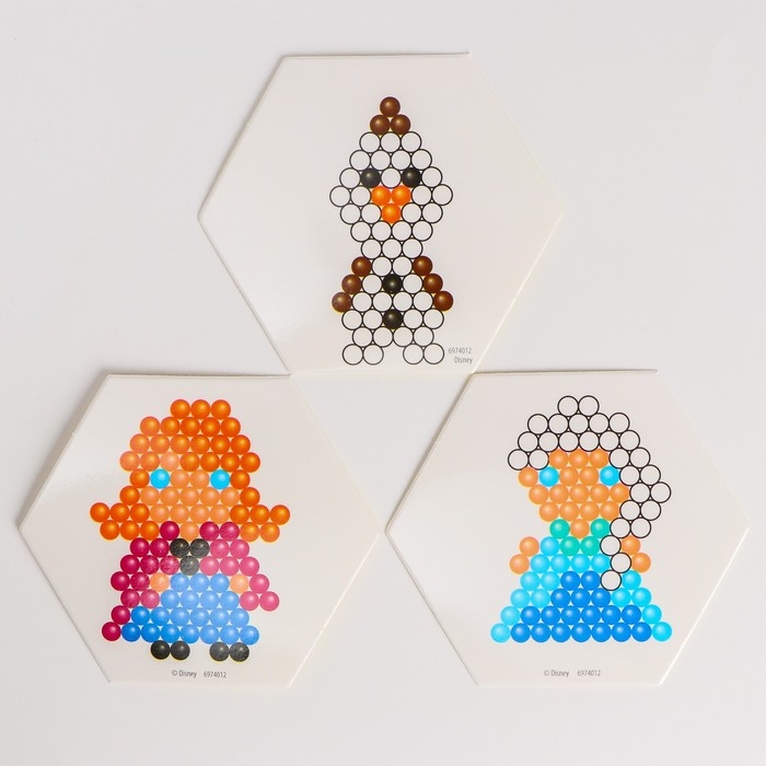 Аквамозаика с декорациями «Холодное сердце», 3 фигурки, 300 шариков Аквамозаика с декорациями «Холодное сердце», 3 фигурки, 300 шариков