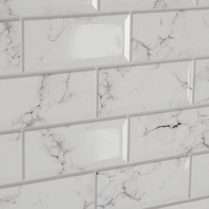 Панель ПВХ плитка Каррара, 485х960 Панель ПВХ плитка Каррара, 485х960