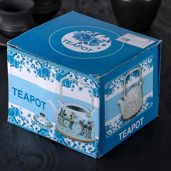 Чайник керамический заварочный с металлическим ситом «Парк», 900 мл Чайник керамический заварочный с металлическим ситом «Парк», 900 мл