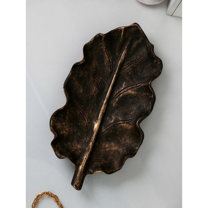 Органайзер «Лист №4», полистоун, цвет чёрный Органайзер «Лист №4», полистоун, цвет чёрный