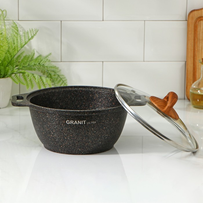 Кастрюля Granit ultra, 2 л, d=22.5 см, h=15.5 см, антипригарное покрытие, цвет коричневый Кастрюля Granit ultra, 2 л, d=22.5 см, h=15.5 см, антипригарное покрытие, цвет коричневый