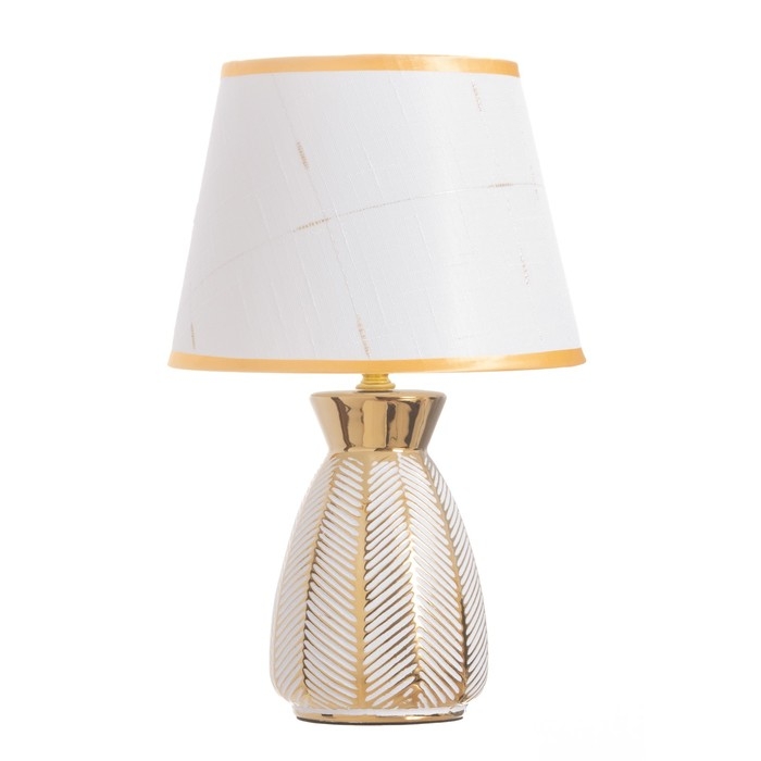 Лампа настольная Лампа настольная "Паула" 1х40Вт Е14 белый/золото 22х22х36см