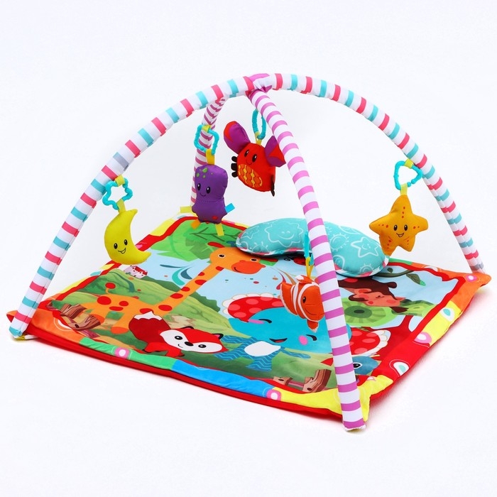Развивающий коврик с дугами «Слоник и друзья», квадратный, Крошка Я Развивающий коврик с дугами «Слоник и друзья», квадратный, Крошка Я