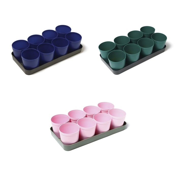 Набор для рассады: стаканы по 500 мл (8 шт.), поддон 40 × 20 см, цвет МИКС, Greengo Набор для рассады: стаканы по 500 мл (8 шт.), поддон 40 × 20 см, цвет МИКС, Greengo