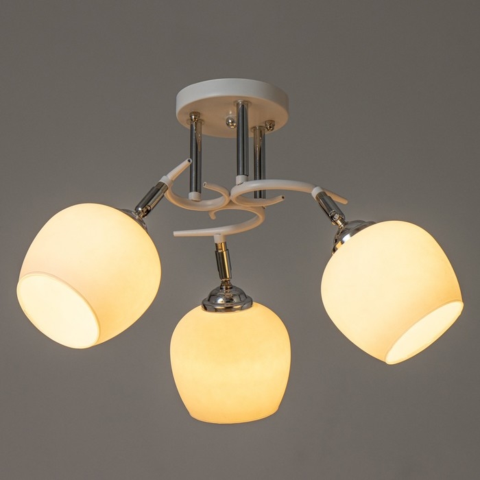 Люстра Люстра "Ава" 3хЕ27 40Вт бело-хромовый 50х50х27 см BayerLux