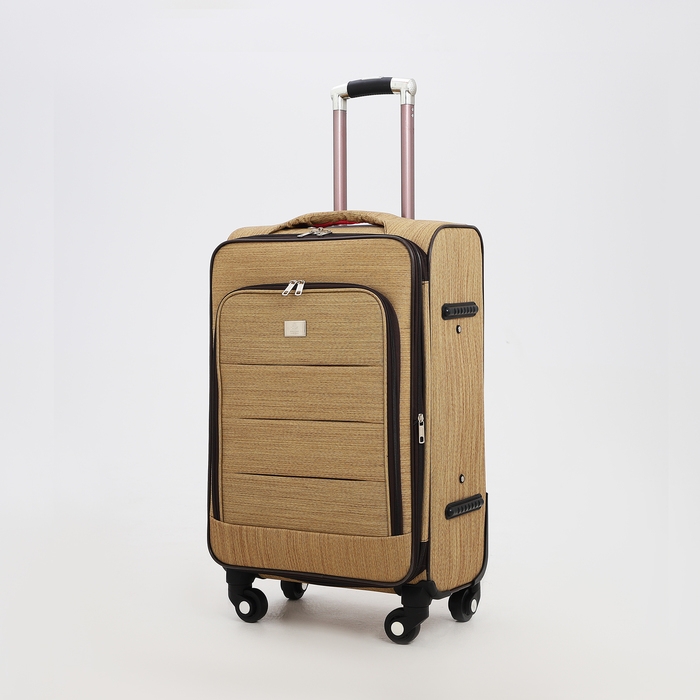 Чемодан средний 52 л (M), отдел на молнии, с расширением, кодовый замок, цвет бежевый Чемодан средний 52 л (M), отдел на молнии, с расширением, кодовый замок, цвет бежевый