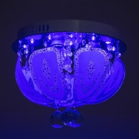 Люстра с ПДУ "Мускари" 3х40Вт E27+RGB хром 30х30х24 см BayerLux