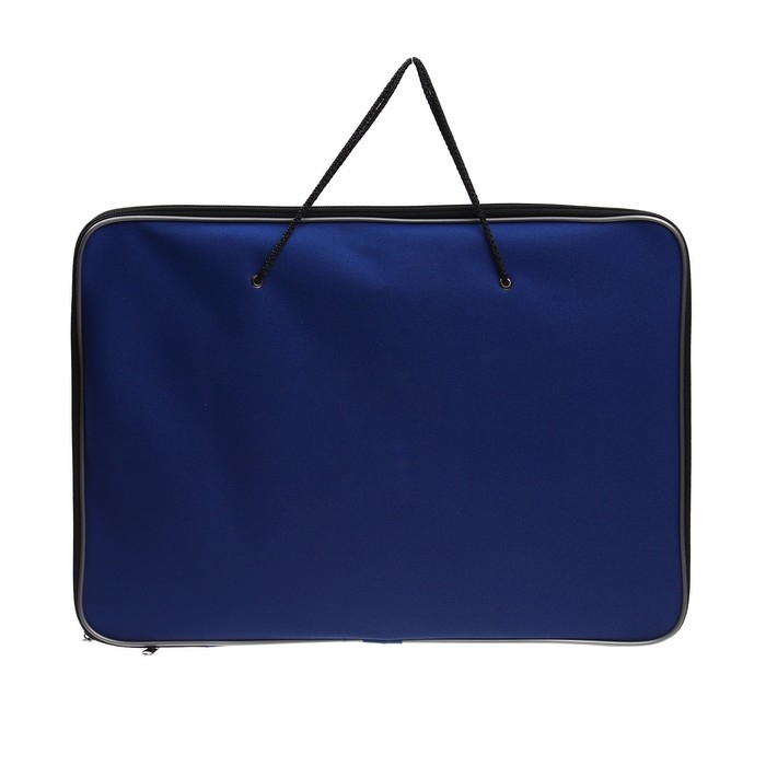 Папка для чертежей и рисунков А3, 470 х 340 х 20 мм с ручками, текстильная, внутренний карман "Творчество" синяя