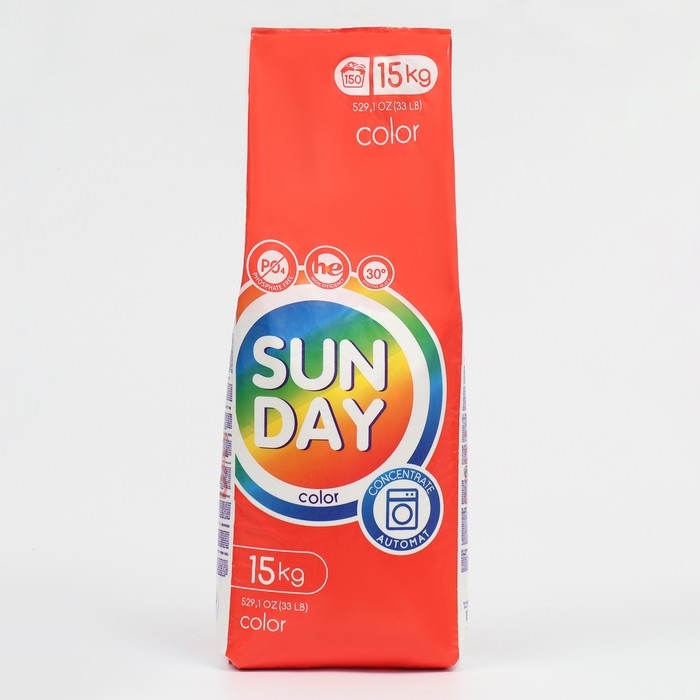 Стиральный порошок Sunday для автоматической стирки цветного, 15 кг Стиральный порошок Sunday для автоматической стирки цветного, 15 кг