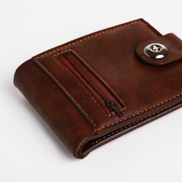 Портмоне мужское на магните, отдел для купюр, для карт, для монет, цвет коричневый Портмоне мужское на магните, отдел для купюр, для карт, для монет, цвет коричневый