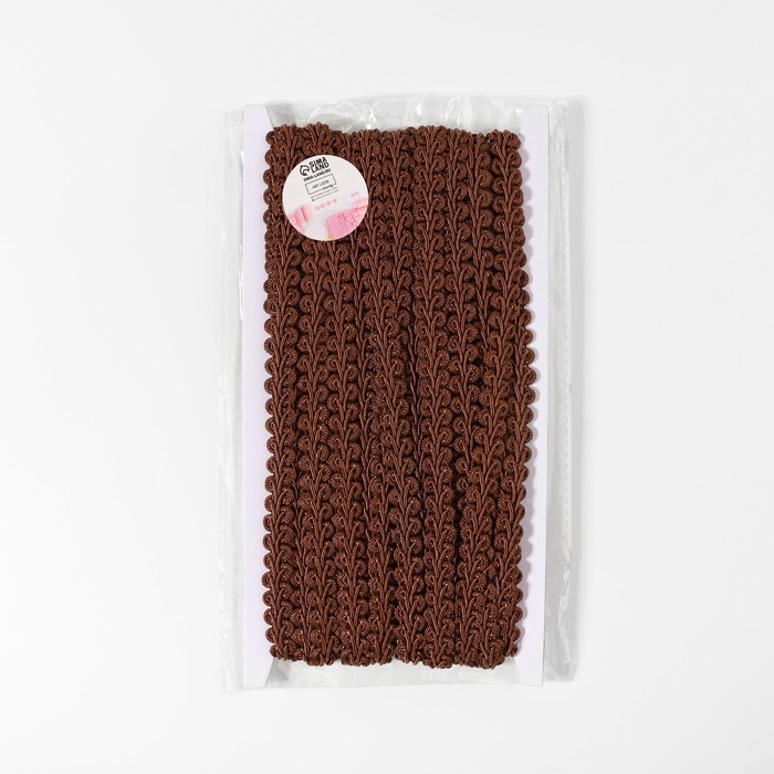 Тесьма декоративная «Шанель», 12 мм, 10 ± 1 м, цвет коричневый Тесьма декоративная «Шанель», 12 мм, 10 ± 1 м, цвет коричневый