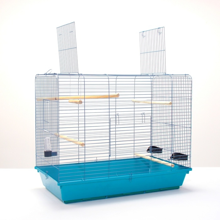 Клетка для птиц, Клетка для птиц, "Рикки max 3", с открывающимся верхом, 79 х 44 х 65 см, микс цветов