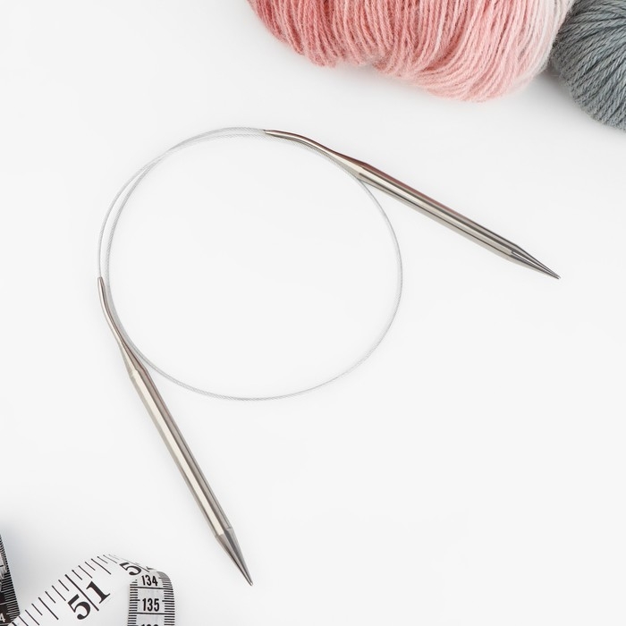 Спицы круговые, для вязания, с металлическим тросом, d = 8 мм, 14/80 см Спицы круговые, для вязания, с металлическим тросом, d = 8 мм, 14/80 см