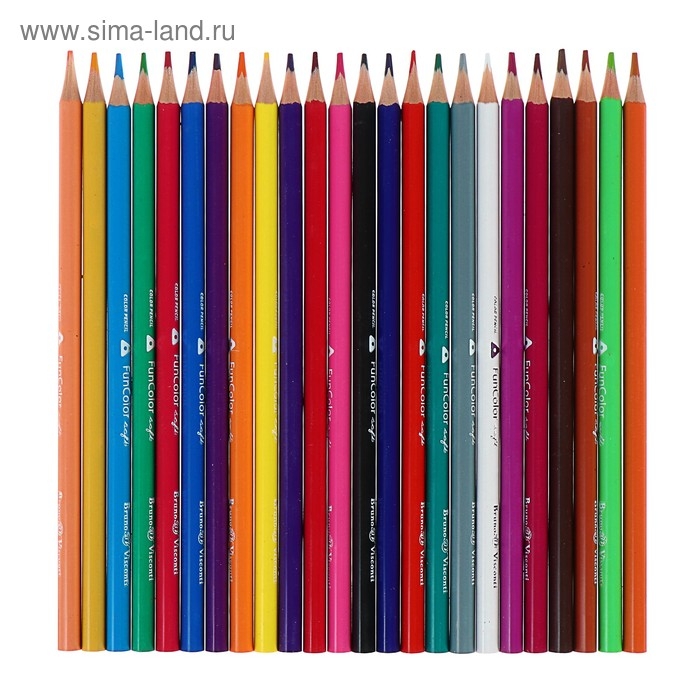 Карандаши цветные 24 цвета Funcolor пластиковые, в картонной тубе, МИКС Карандаши цветные 24 цвета Funcolor пластиковые, в картонной тубе, МИКС