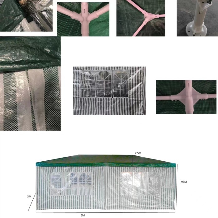 Шатер садовый 6*3м зеленый, закрытый Шатер садовый 6*3м зеленый, закрытый