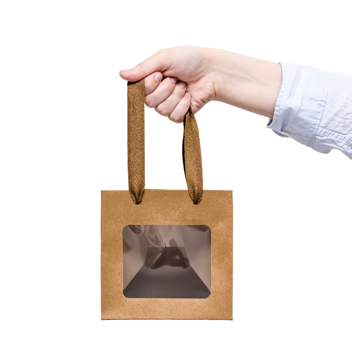 Пакет подарочный, крафт, с окном, 15 х 15 х 15 см Пакет подарочный, крафт, с окном, 15 х 15 х 15 см