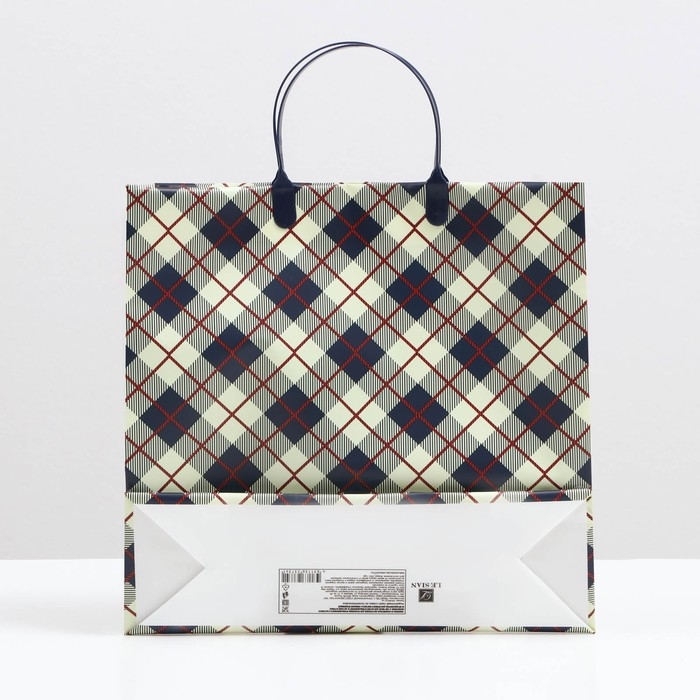 Пакет Пакет "Бордовая клетка", мягкий пластик, 30 x 30 см, 120 мкм