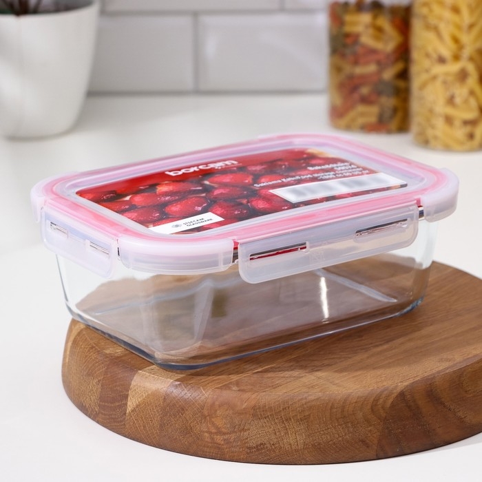 Контейнер прямоугольный с крышкой Borcam, стеклянный, 1800 мл Контейнер прямоугольный с крышкой Borcam, стеклянный, 1800 мл