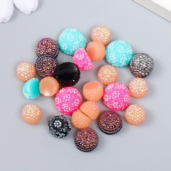 Декор для творчества пластик Декор для творчества пластик "Вязаные шарики" набор 24 шт 1х1х0,8 см