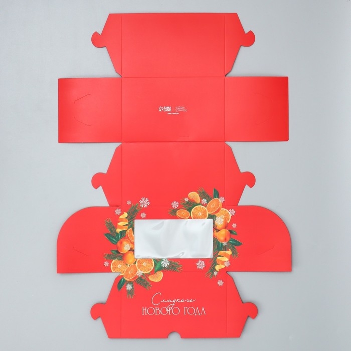 Коробка складная с двусторонним нанесением «Сладкого Нового года» 16 х 10 х 10 см, Новый год Коробка складная с двусторонним нанесением «Сладкого Нового года» 16 х 10 х 10 см, Новый год