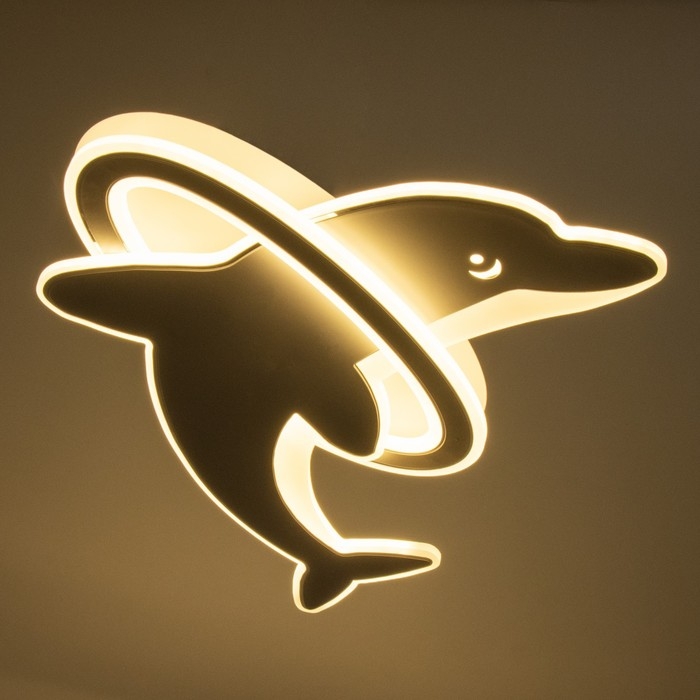 Люстра с ПДУ Люстра с ПДУ "Дельфин LED 140Вт 3000-6000К диммер белый 60х60х9 см BayerLux