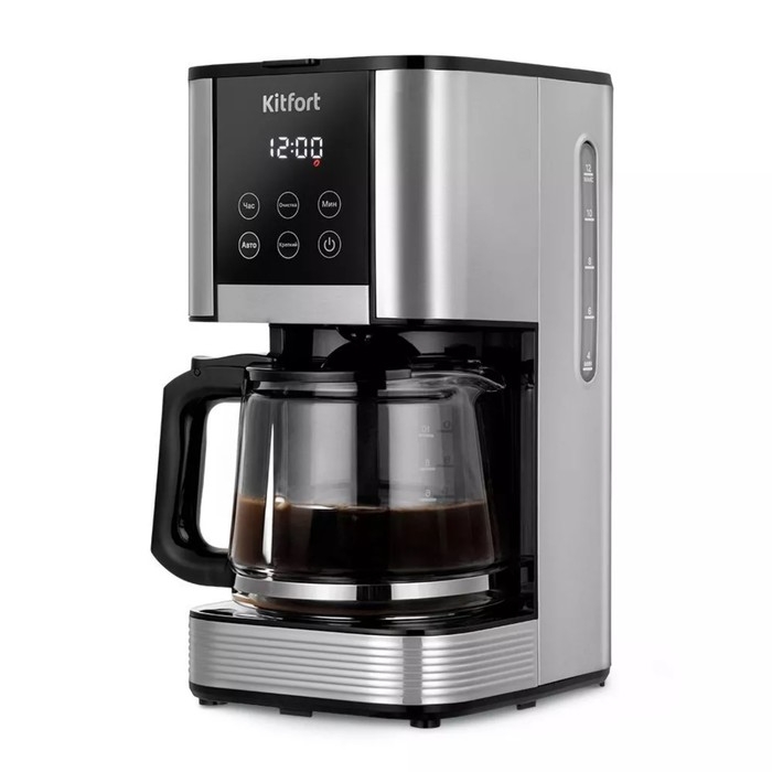 Кофеварка Kitfort КТ-7222, капельная, 1000 Вт, 1.5 л. Чёрно-серебристая Кофеварка Kitfort КТ-7222, капельная, 1000 Вт, 1.5 л. Чёрно-серебристая