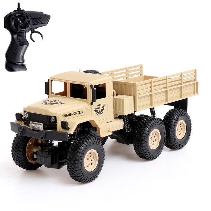 Грузовик радиоуправляемый «Фургон», полный привод 6WD, работает от аккумулятора, 1:16, цвет бежевый Грузовик радиоуправляемый «Фургон», полный привод 6WD, работает от аккумулятора, 1:16, цвет бежевый