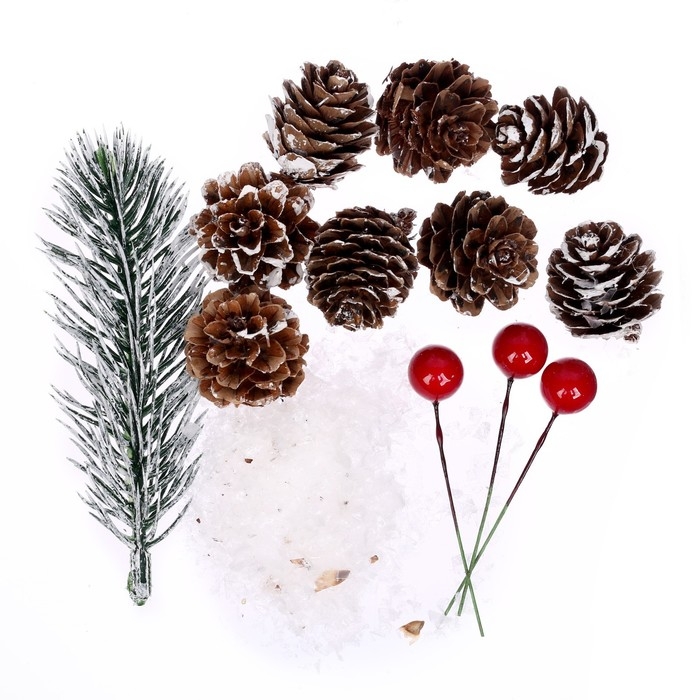 Набор новогоднего декора «Морозные шишки» Набор новогоднего декора «Морозные шишки»