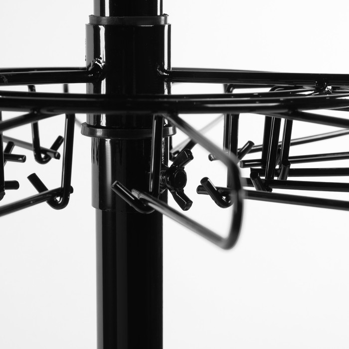 Вертушка, 5 ярусов по 14 крючков stop Lock. цвет чёрный, 40&times;40&times;178см