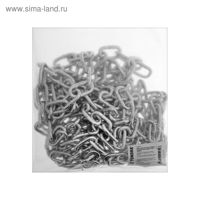 Цепь короткозвенная ТУНДРА krep, DIN766, диаметр 5 мм, сварная, оцинкованная, 5 м Цепь короткозвенная ТУНДРА krep, DIN766, диаметр 5 мм, сварная, оцинкованная, 5 м