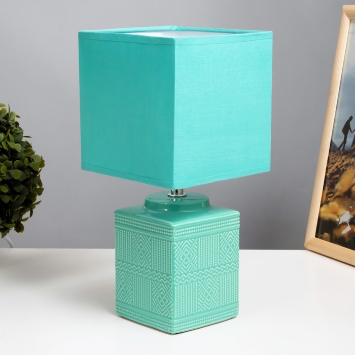 Настольная лампа Митчелл E14 40Вт лазурный 14х14х29 см RISALUX Настольная лампа Митчелл E14 40Вт лазурный 14х14х29 см RISALUX