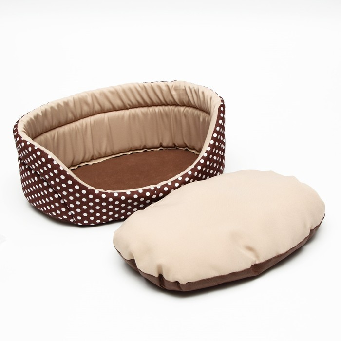 Лежанка  Лежанка "Горошек", 38 х 25 х 14 см, коричневая