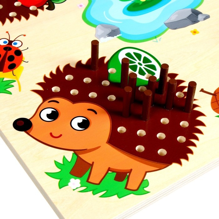 Детская развивающая доска для счёта &laquo;Ёжики&raquo; 30,5 &times; 30,5 &times; 1 см